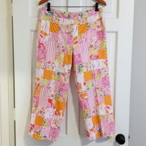 💐VTG/HTF Lilly Pulitzer💐 - Multicolor Preppy Patchwork Embroidered Inlay Pant